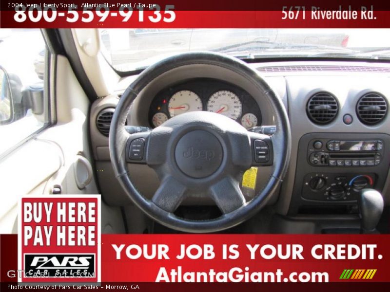 Atlantic Blue Pearl / Taupe 2004 Jeep Liberty Sport