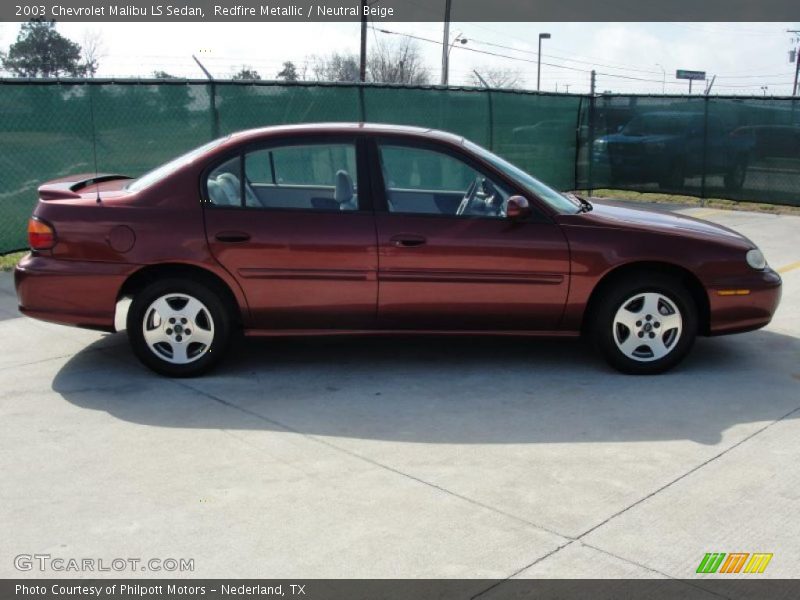 Redfire Metallic / Neutral Beige 2003 Chevrolet Malibu LS Sedan