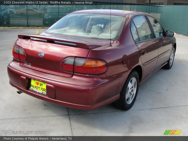Redfire Metallic / Neutral Beige 2003 Chevrolet Malibu LS Sedan