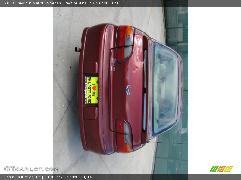 Redfire Metallic / Neutral Beige 2003 Chevrolet Malibu LS Sedan