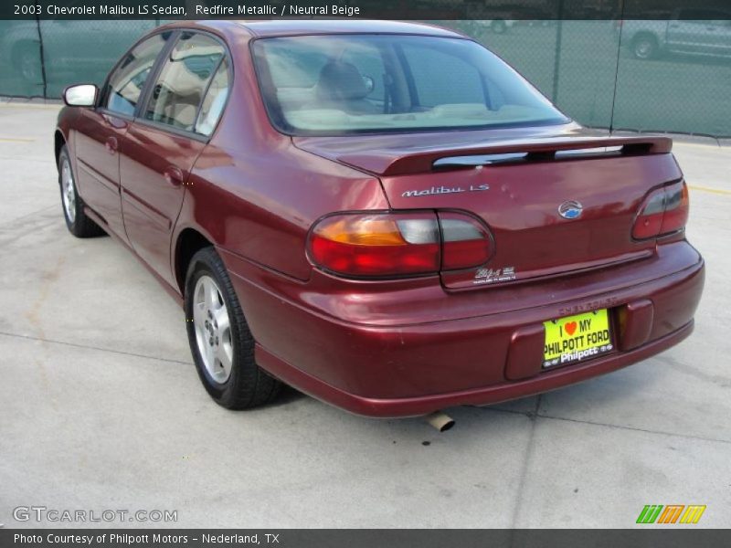 Redfire Metallic / Neutral Beige 2003 Chevrolet Malibu LS Sedan