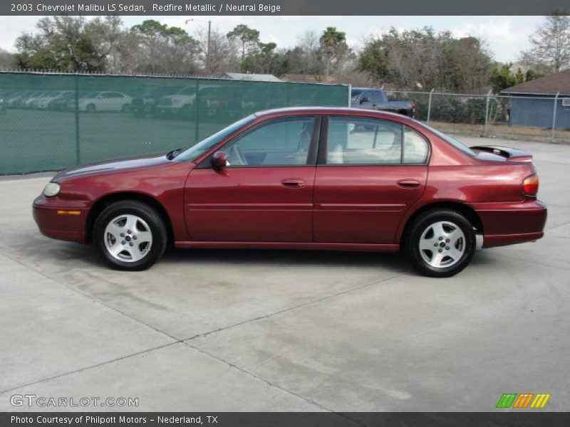 Redfire Metallic / Neutral Beige 2003 Chevrolet Malibu LS Sedan