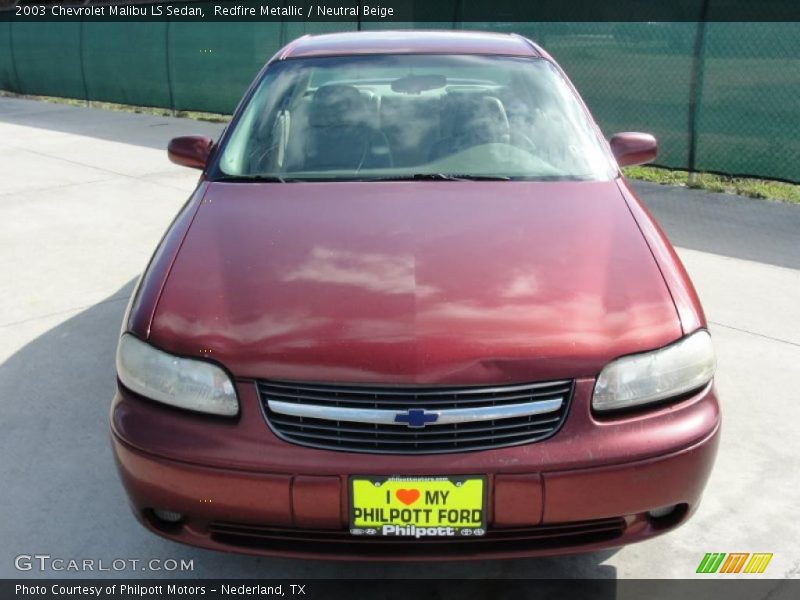 Redfire Metallic / Neutral Beige 2003 Chevrolet Malibu LS Sedan
