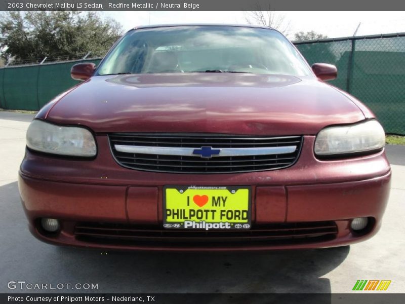 Redfire Metallic / Neutral Beige 2003 Chevrolet Malibu LS Sedan
