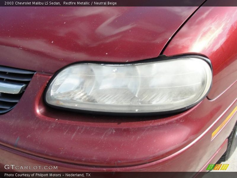 Redfire Metallic / Neutral Beige 2003 Chevrolet Malibu LS Sedan