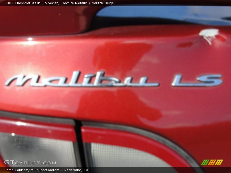 Redfire Metallic / Neutral Beige 2003 Chevrolet Malibu LS Sedan