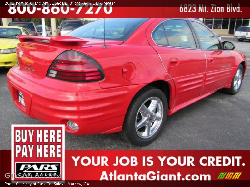 Bright Red / Dark Pewter 2002 Pontiac Grand Am SE Sedan