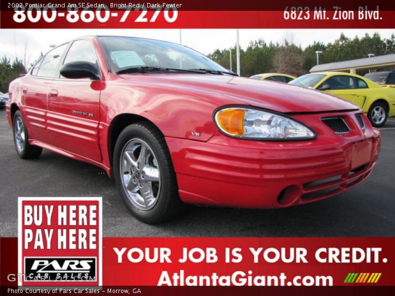 Bright Red / Dark Pewter 2002 Pontiac Grand Am SE Sedan