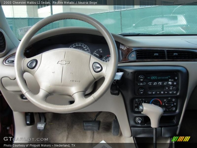 Redfire Metallic / Neutral Beige 2003 Chevrolet Malibu LS Sedan