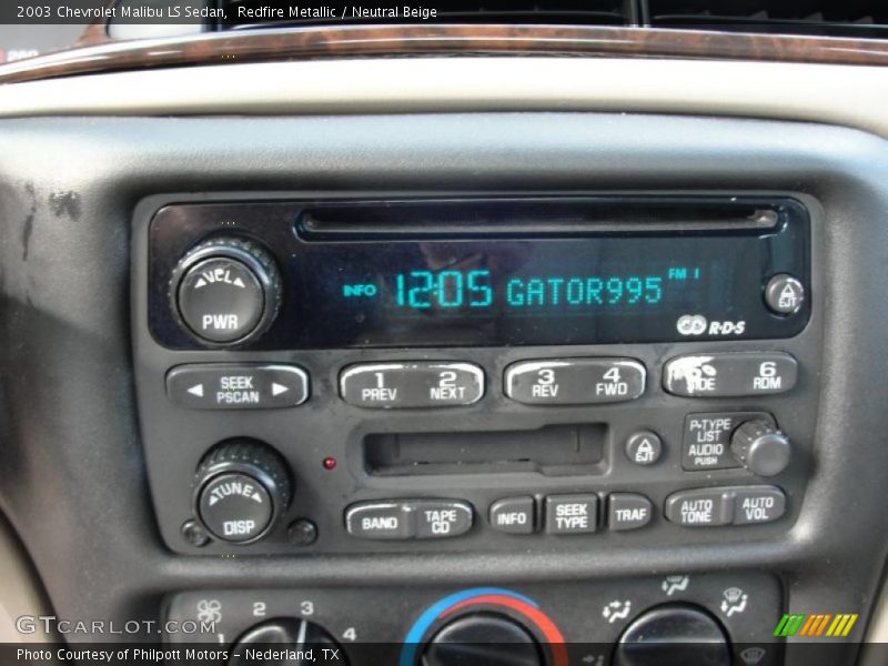 Redfire Metallic / Neutral Beige 2003 Chevrolet Malibu LS Sedan