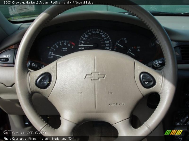 Redfire Metallic / Neutral Beige 2003 Chevrolet Malibu LS Sedan