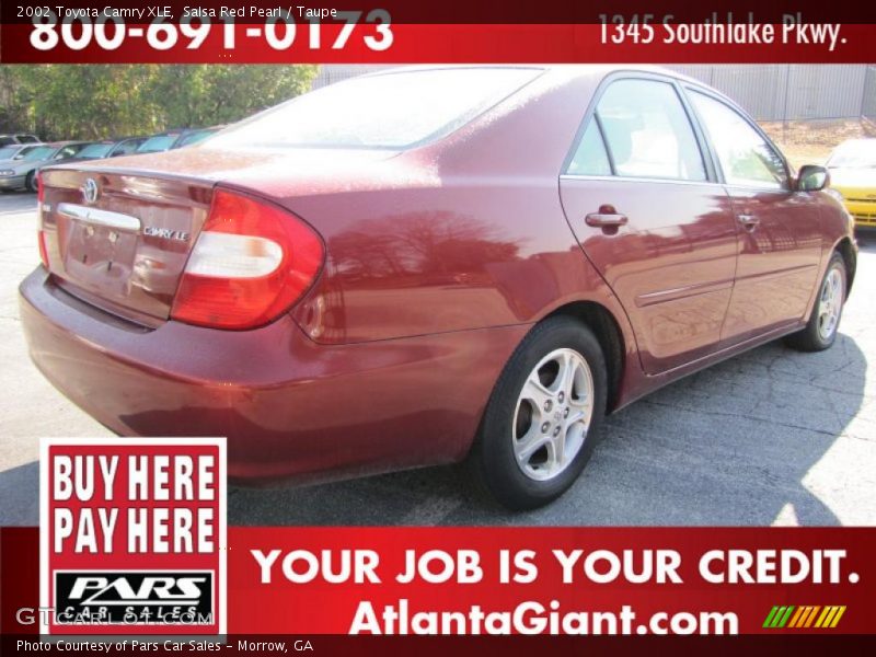 Salsa Red Pearl / Taupe 2002 Toyota Camry XLE