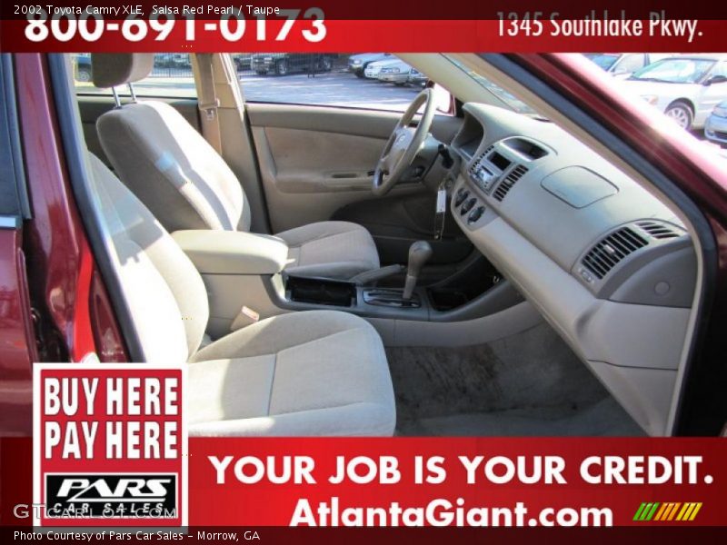 Salsa Red Pearl / Taupe 2002 Toyota Camry XLE