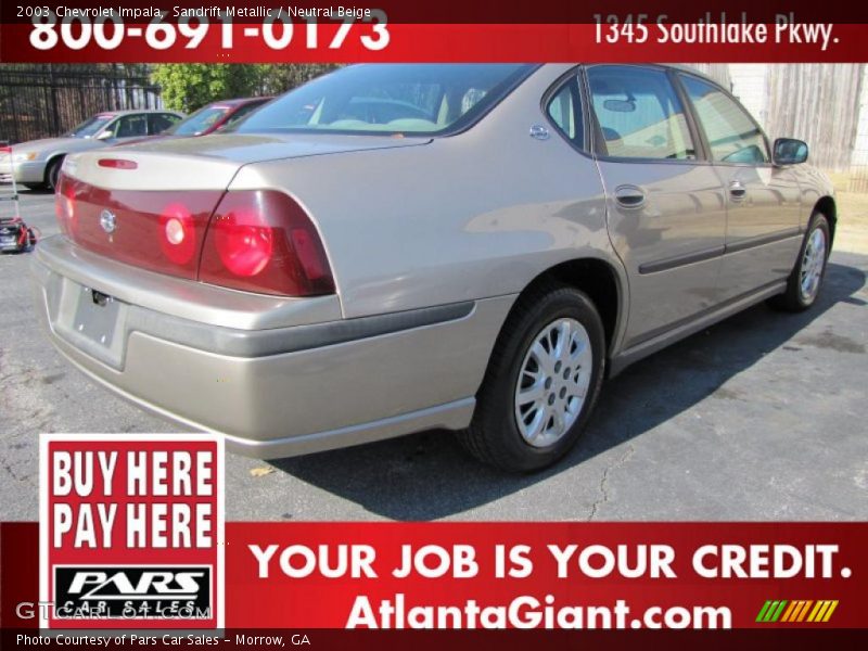 Sandrift Metallic / Neutral Beige 2003 Chevrolet Impala