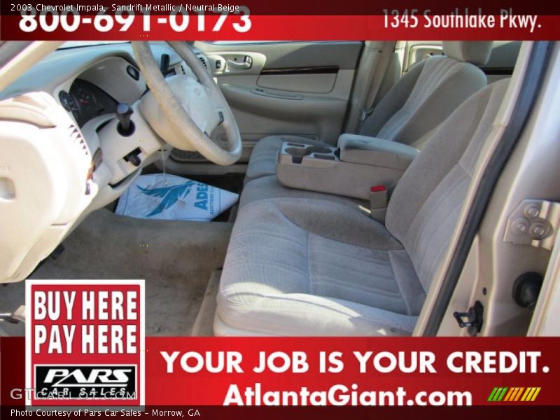 Sandrift Metallic / Neutral Beige 2003 Chevrolet Impala