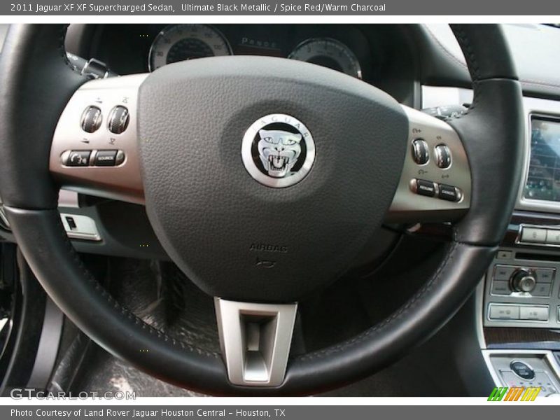 Ultimate Black Metallic / Spice Red/Warm Charcoal 2011 Jaguar XF XF Supercharged Sedan