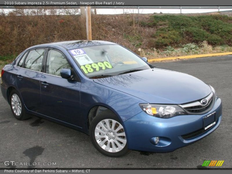 Newport Blue Pearl / Ivory 2010 Subaru Impreza 2.5i Premium Sedan