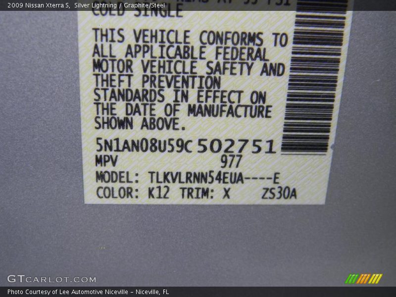 Silver Lightning / Graphite/Steel 2009 Nissan Xterra S
