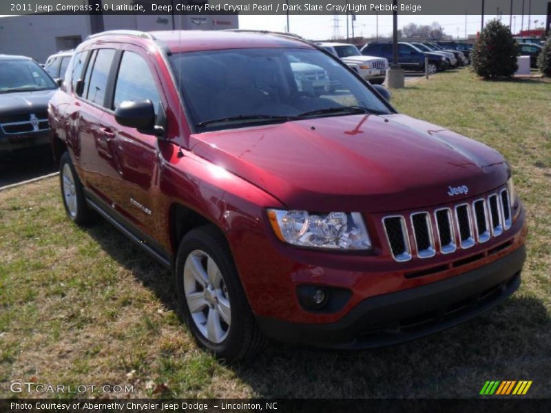 Deep Cherry Red Crystal Pearl / Dark Slate Gray/Light Pebble Beige 2011 Jeep Compass 2.0 Latitude