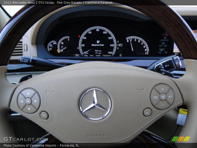 Flint Grey Metallic / Cashmere/Savanah 2011 Mercedes-Benz S 550 Sedan