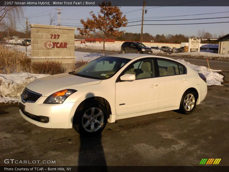 Winter Frost Pearl / Blond 2007 Nissan Altima Hybrid