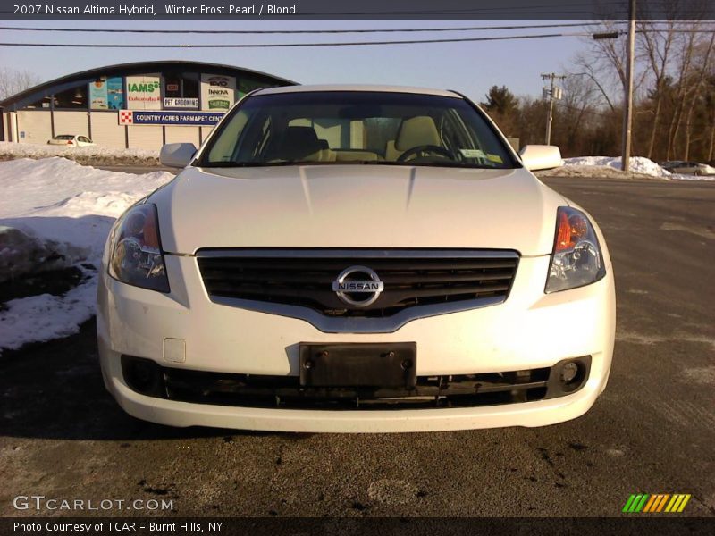 Winter Frost Pearl / Blond 2007 Nissan Altima Hybrid