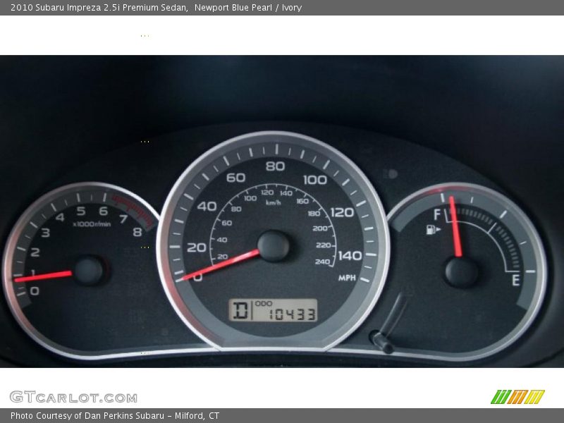  2010 Impreza 2.5i Premium Sedan 2.5i Premium Sedan Gauges