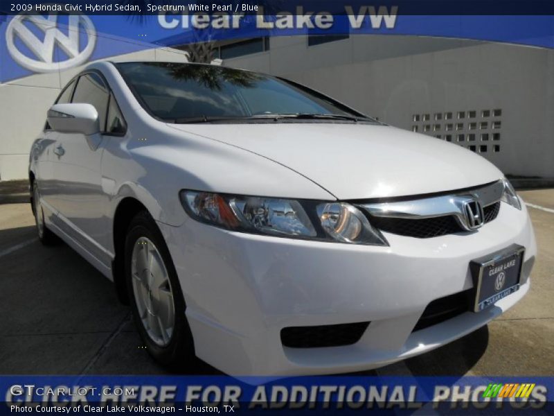 Spectrum White Pearl / Blue 2009 Honda Civic Hybrid Sedan
