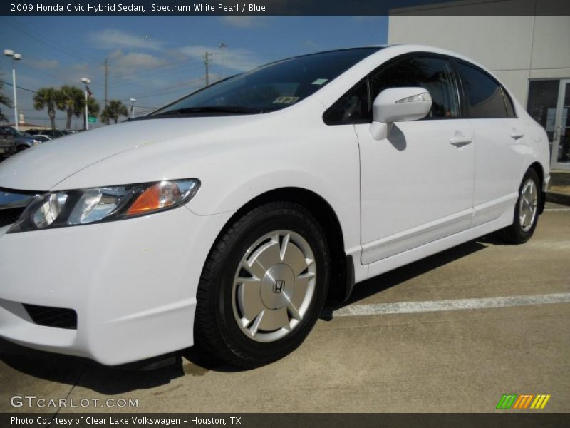 Spectrum White Pearl / Blue 2009 Honda Civic Hybrid Sedan