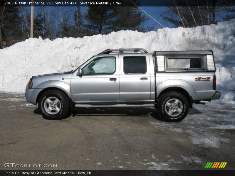 Silver Ice Metallic / Gray 2001 Nissan Frontier SE V6 Crew Cab 4x4