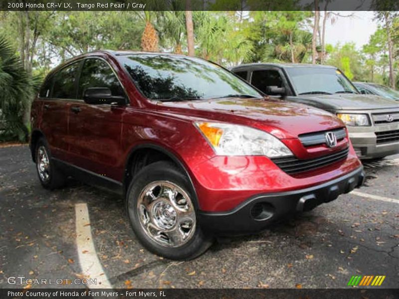 Tango Red Pearl / Gray 2008 Honda CR-V LX