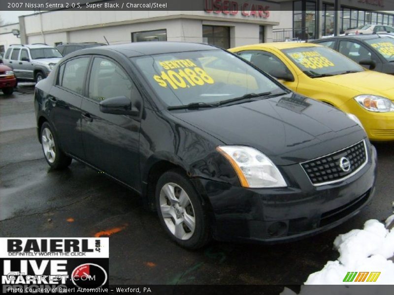 Super Black / Charcoal/Steel 2007 Nissan Sentra 2.0 S
