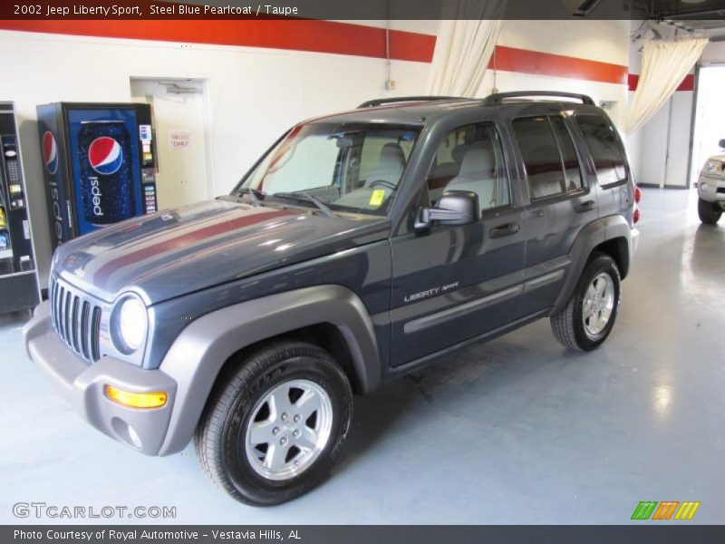 Steel Blue Pearlcoat / Taupe 2002 Jeep Liberty Sport