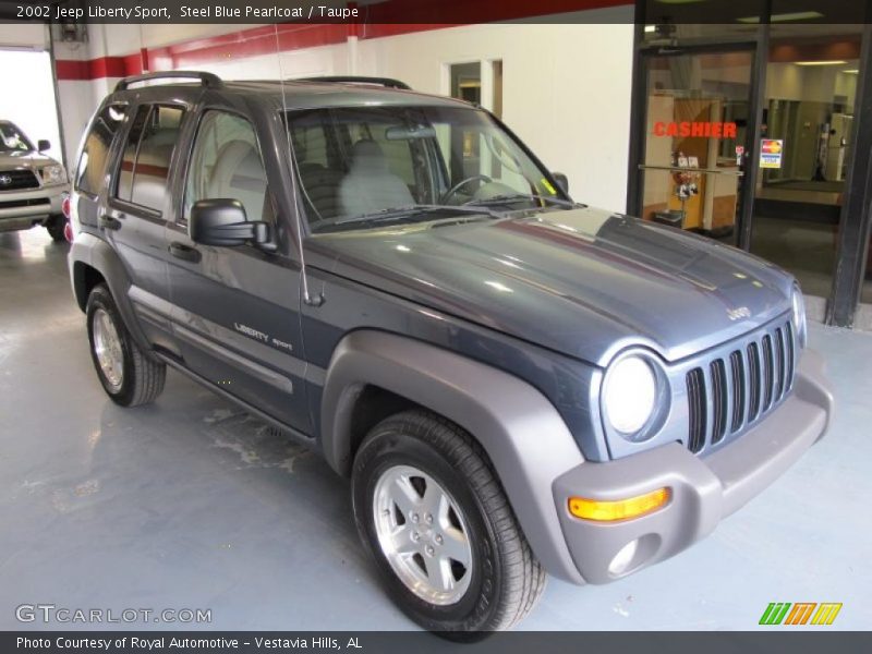 Steel Blue Pearlcoat / Taupe 2002 Jeep Liberty Sport