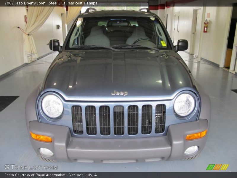 Steel Blue Pearlcoat / Taupe 2002 Jeep Liberty Sport