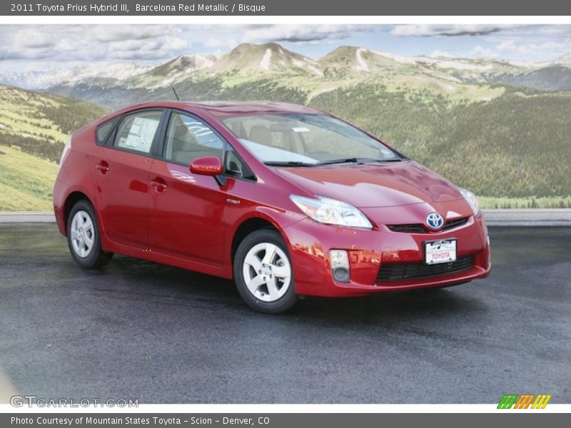 Barcelona Red Metallic / Bisque 2011 Toyota Prius Hybrid III