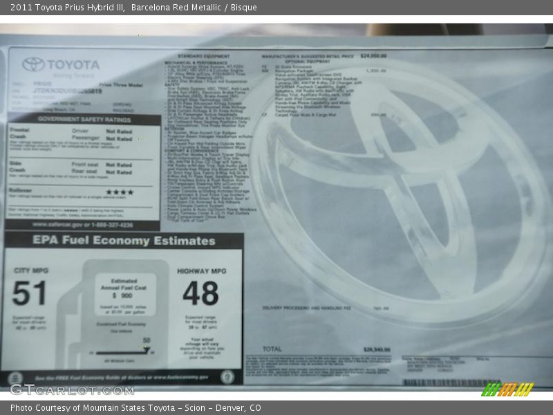 Barcelona Red Metallic / Bisque 2011 Toyota Prius Hybrid III