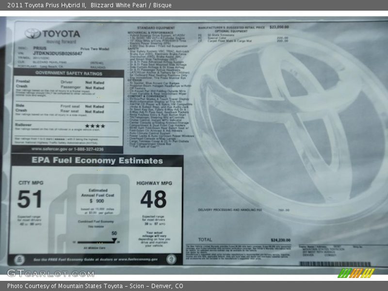 Blizzard White Pearl / Bisque 2011 Toyota Prius Hybrid II