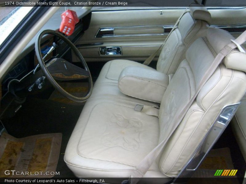 Front Seat of 1974 Ninety Eight Coupe