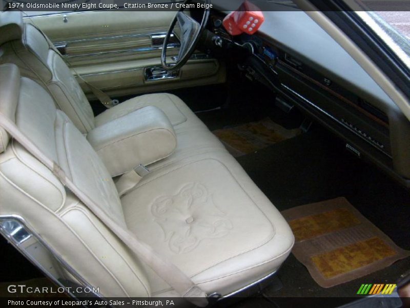 Front Seat of 1974 Ninety Eight Coupe