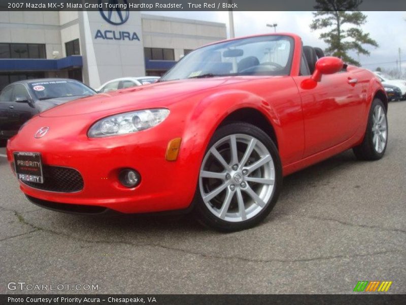 True Red / Black 2007 Mazda MX-5 Miata Grand Touring Hardtop Roadster