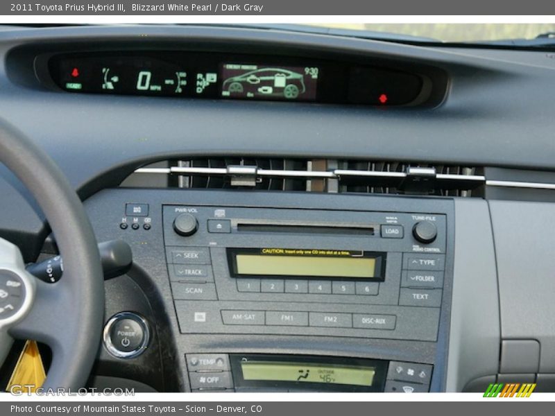 Blizzard White Pearl / Dark Gray 2011 Toyota Prius Hybrid III