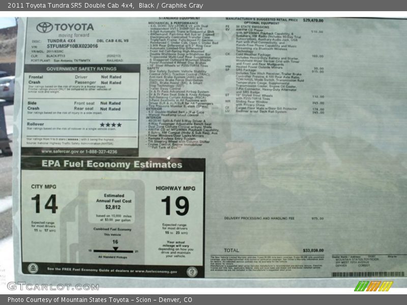 Black / Graphite Gray 2011 Toyota Tundra SR5 Double Cab 4x4