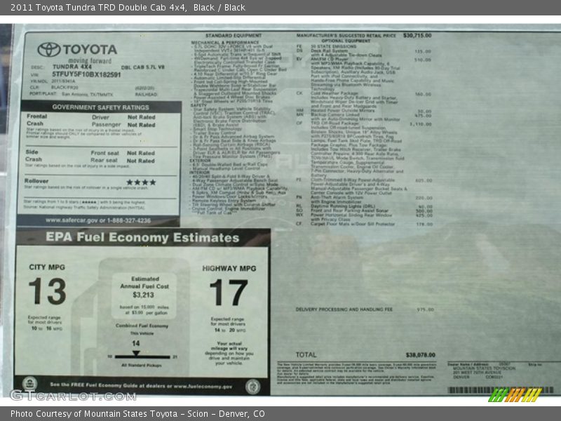 Black / Black 2011 Toyota Tundra TRD Double Cab 4x4