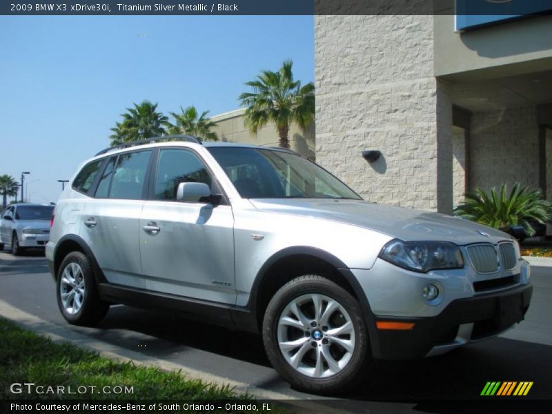 Titanium Silver Metallic / Black 2009 BMW X3 xDrive30i
