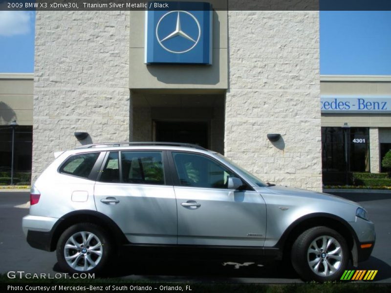 Titanium Silver Metallic / Black 2009 BMW X3 xDrive30i