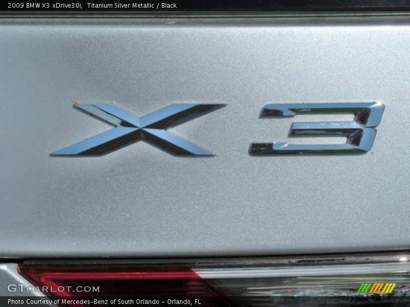 Titanium Silver Metallic / Black 2009 BMW X3 xDrive30i