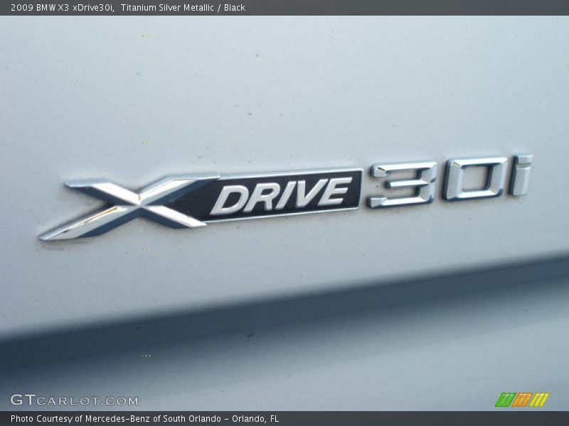 Titanium Silver Metallic / Black 2009 BMW X3 xDrive30i