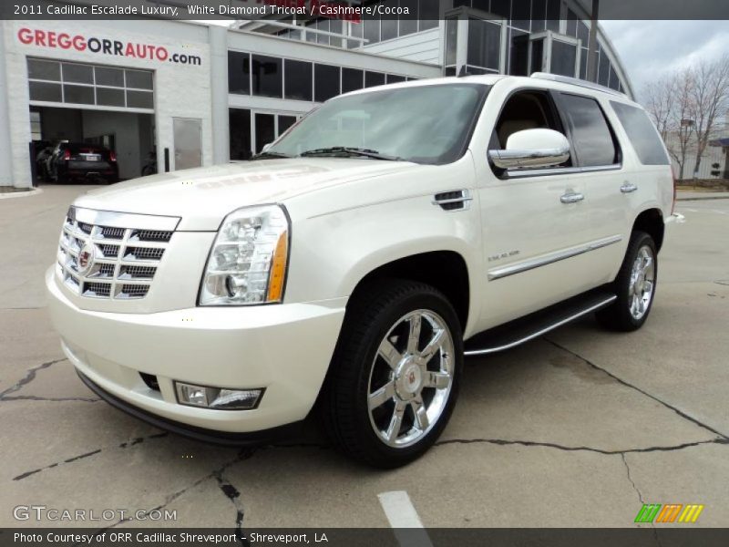White Diamond Tricoat / Cashmere/Cocoa 2011 Cadillac Escalade Luxury