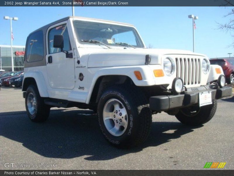 Stone White / Camel Beige/Dark Green 2002 Jeep Wrangler Sahara 4x4